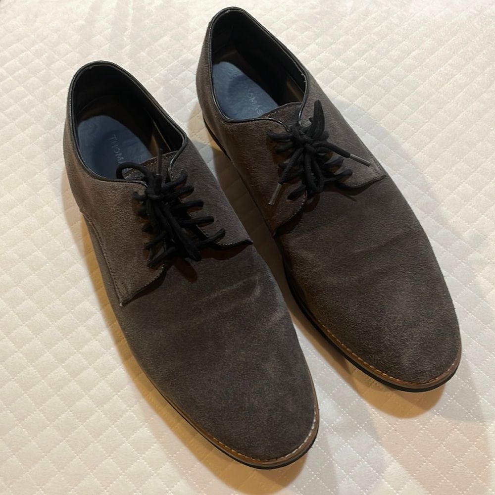 Thomas & Vine Grey Suede Derby Shoes